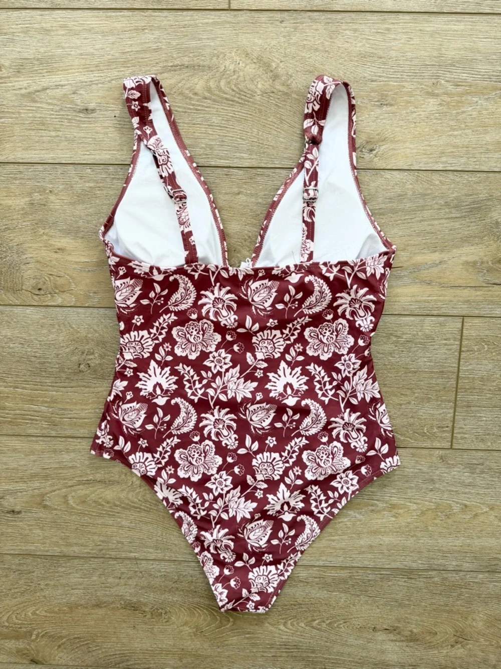 Cupshe‎ Floral Plunging V-Wire Tummy Control One-Piece swimsuit Large NEW
